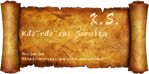 Körözsi Sarolta névjegykártya