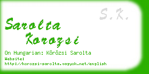 sarolta korozsi business card
